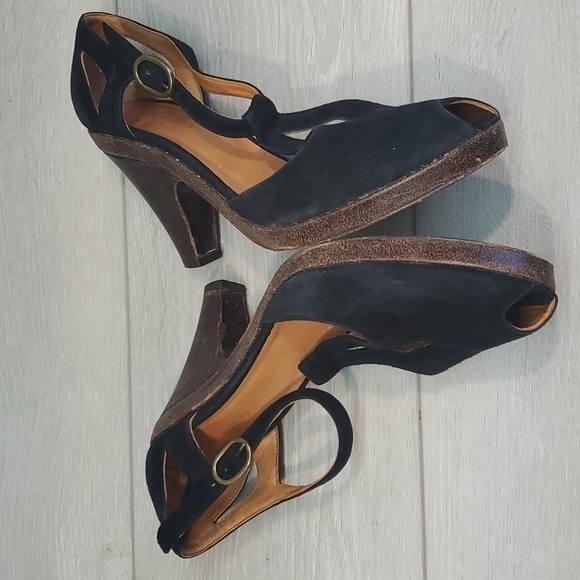 Coclico Womens Suede Ankle Strap Heels Open Toe Sandals Shoes sz 38 US 7.5 - Picture 11 of 15